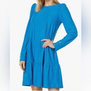Lilly Pulitzer Arlene Mini Long Sleeve Blue Dress Size S
